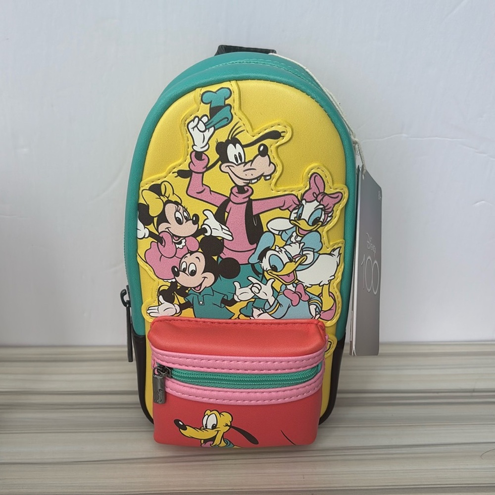 Loungefly Disney 100 Mickey Mouse And Friends Pencil Case With Metal Clip Bag